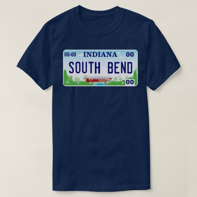 South Bend Indiana License Plate T-Shirt (Design vorne)