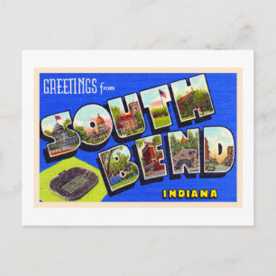 South Bend Indiana Vintager Großbuchstabe Postkart Postkarte