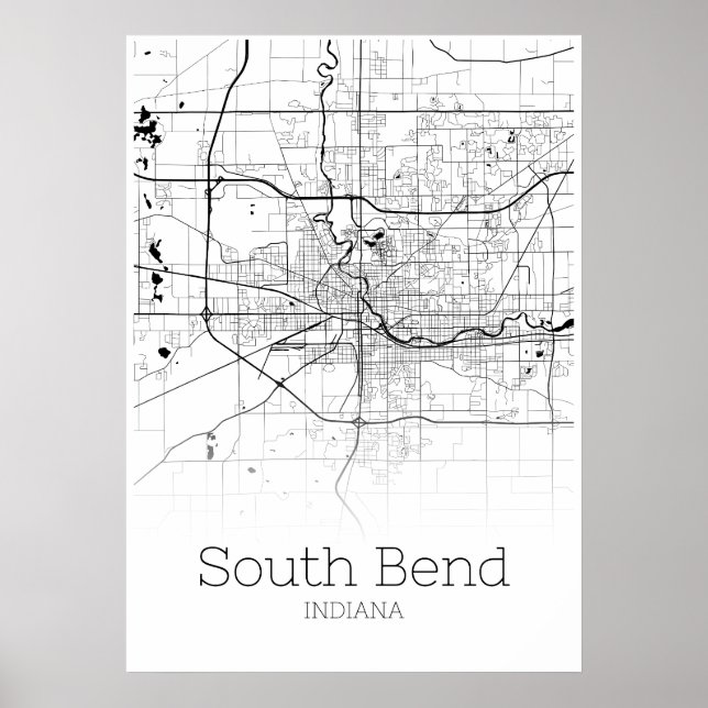 South Bend Map - Indiana - City Map Poster (Vorne)