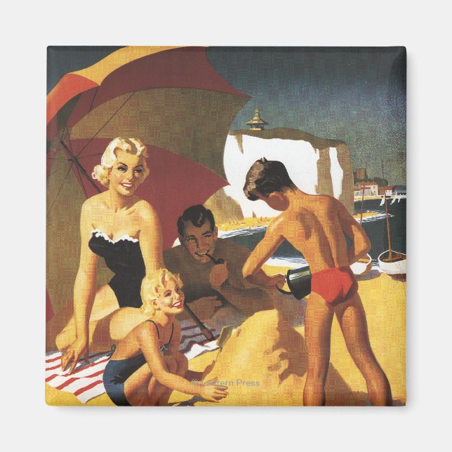 South British Railways Family on Beach Magnet (Vorne)