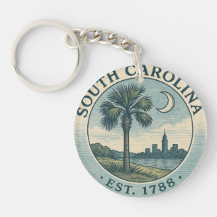 South Carolina-Acrylschlüsselanhänger mit Palmetto Schlüsselanhänger