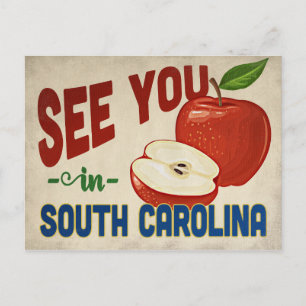 South Carolina Apfel - Vintage Reise Postkarte