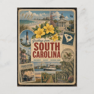 South Carolina Authentische Vintage-Postkarte Postkarte