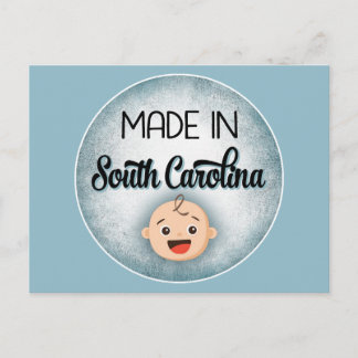South Carolina Baby Funny Blue New Boy Postcard Postkarte