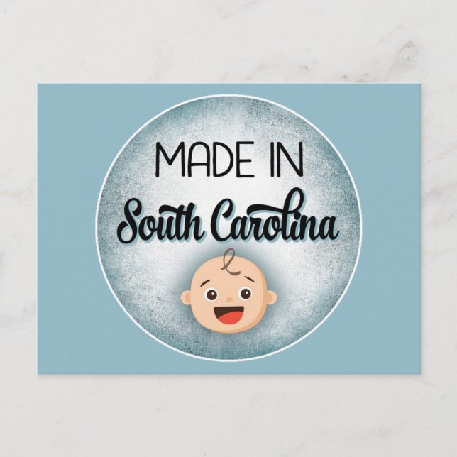 South Carolina Baby Funny Blue New Boy Postcard Postkarte (Vorderseite)