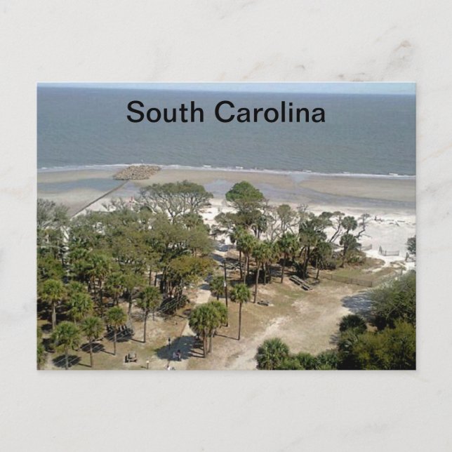 South Carolina Beach Foto Postkarte (Vorderseite)