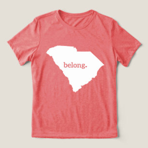South Carolina Belong Staat Karte Tri-Blend Shirt