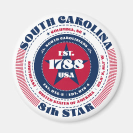 South Carolina Circle Typografy Souvenir Magnet