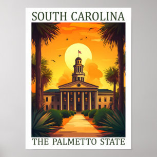 South Carolina der Palmetto-Staat USA Reiseort Poster