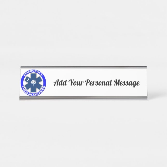 South Carolina EMS Star of Life Schreibtischnamensplakette (Vorderseite )
