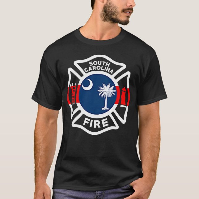 South Carolina Feuerwehr T - Shirt Feuerwehrmann (Vorderseite)