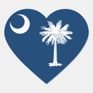 South Carolina Flag Herz-Aufkleber