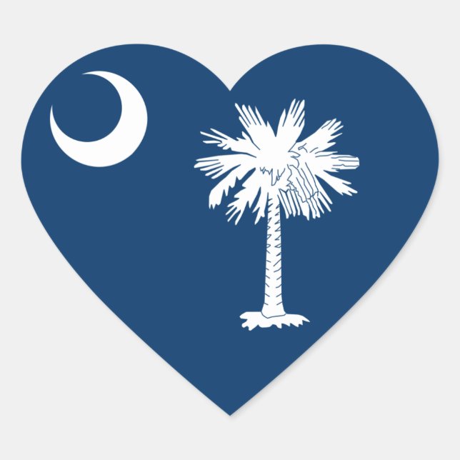 South Carolina Flag Herz-Aufkleber (Vorderseite)
