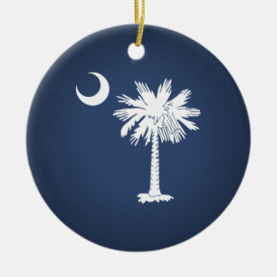 South Carolina Flag Keramik Ornament