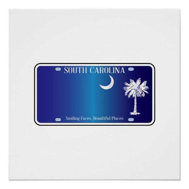 South Carolina Flag Lizenzschild Poster (Vorderseite)