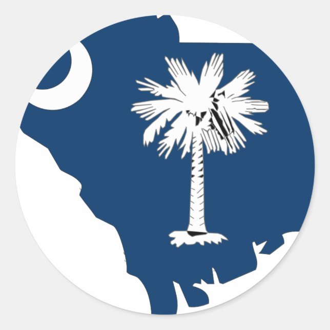 South Carolina Flag Map Runder Aufkleber (Vorderseite)