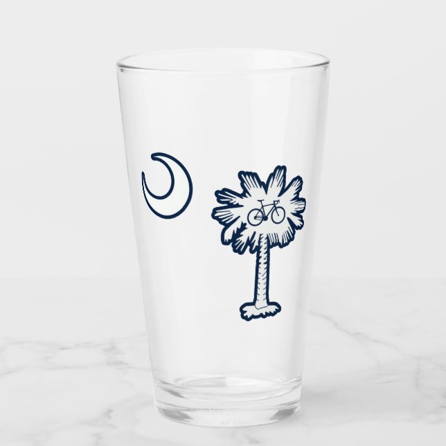 South Carolina Flag Palm Tree Bike Glas (Vorderseite)