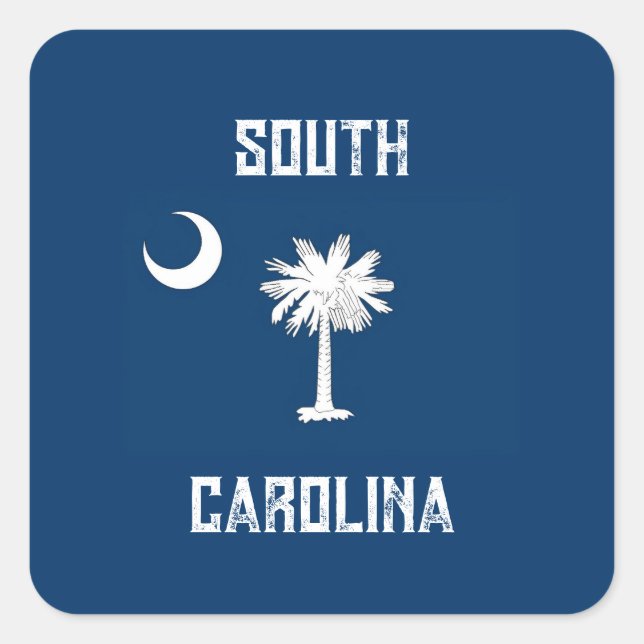 South Carolina Flag Quadratischer Aufkleber (Vorderseite)