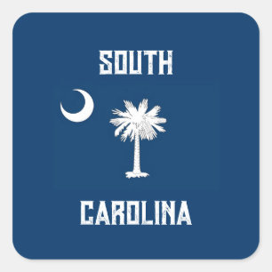 South Carolina Flag Quadratischer Aufkleber