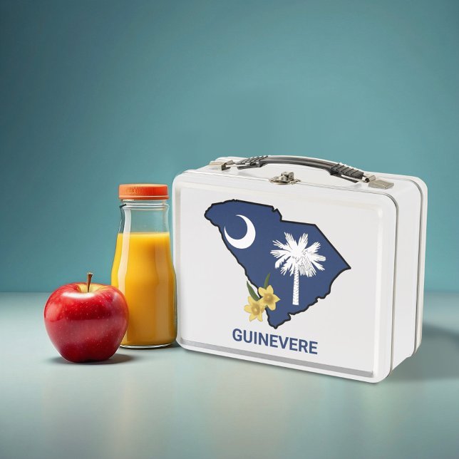 South Carolina Flag Staat Blume Gelbe Jessamin Metall Brotdose (Von Creator hochgeladen)