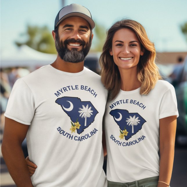 South Carolina Flag Staat Blume Gelbe Jessamin T-Shirt (Von Creator hochgeladen)