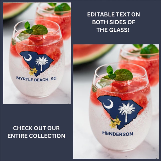 South Carolina Flag Staat Blume Gelbe Jessamin Weinglas Ohne Stiel (Von Creator hochgeladen)