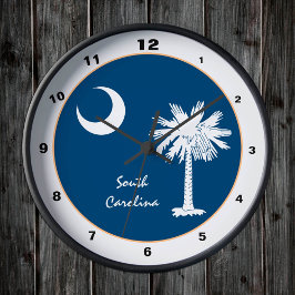 South Carolina & Flag Trendmode /design USA Runde Wanduhr