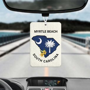 South Carolina Flagge und Blume Gelbes Jessamin Autolufterfrischer