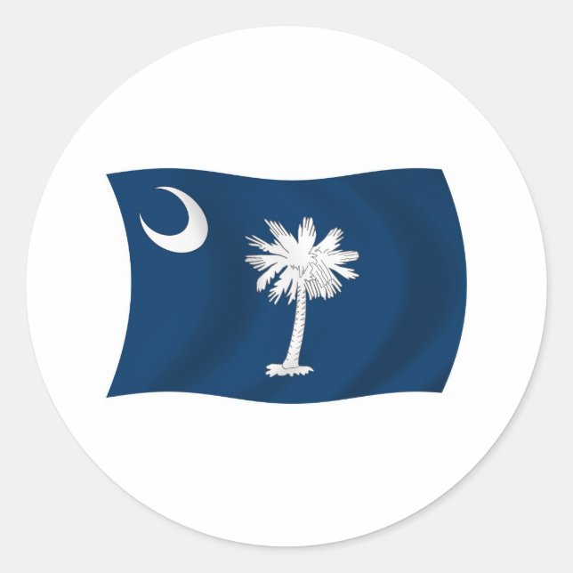 South Carolina Flaggenaufkleber Runder Aufkleber (Vorderseite)