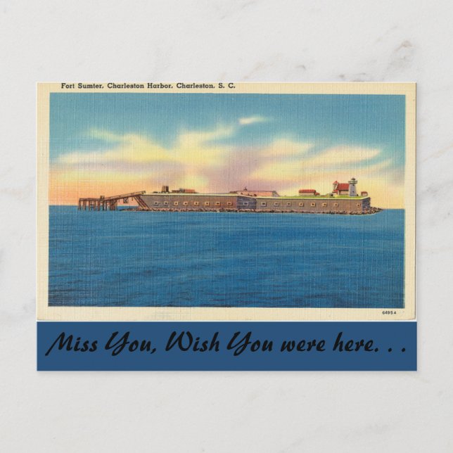 South Carolina, Fort Sumter, Charleston Postkarte (Vorderseite)