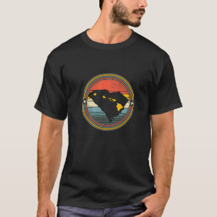 South Carolina Hawaii Roots Origin Staat Map Retr T-Shirt