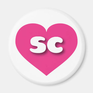 South Carolina heißen rosa Herz - I Liebe sc Magnet