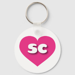 South Carolina heißen rosa Herz - I Liebe sc Schlüsselanhänger