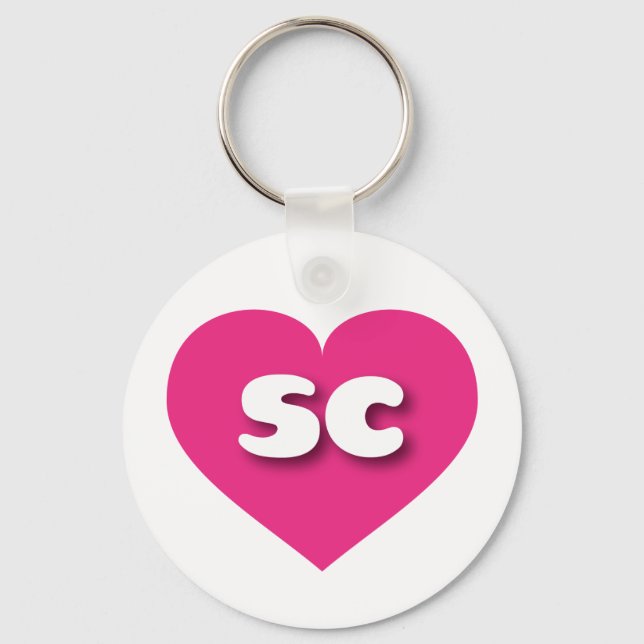 South Carolina heißen rosa Herz - I Liebe sc Schlüsselanhänger (Vorderseite)