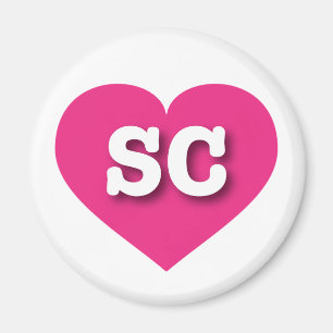 South Carolina Hot Pink Heart - I Liebe SC Magnet