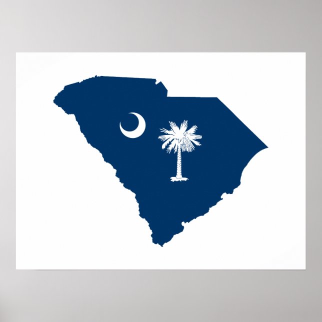South Carolina in Blue and White Poster (Vorne)