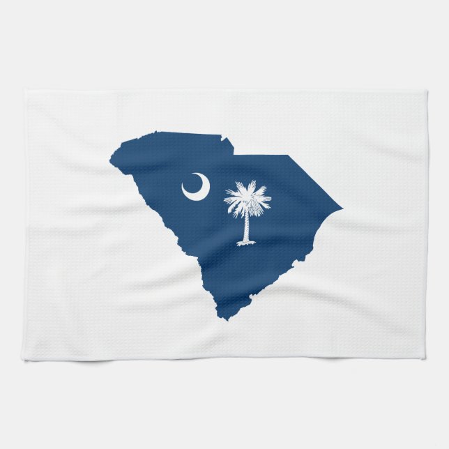 South Carolina in Blue und White Handtuch (Horizontal)