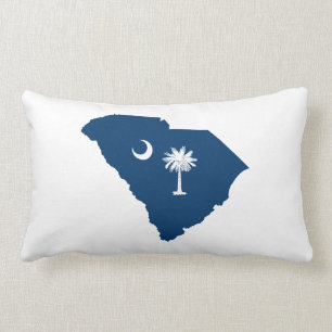 South Carolina in Blue und White Lendenkissen