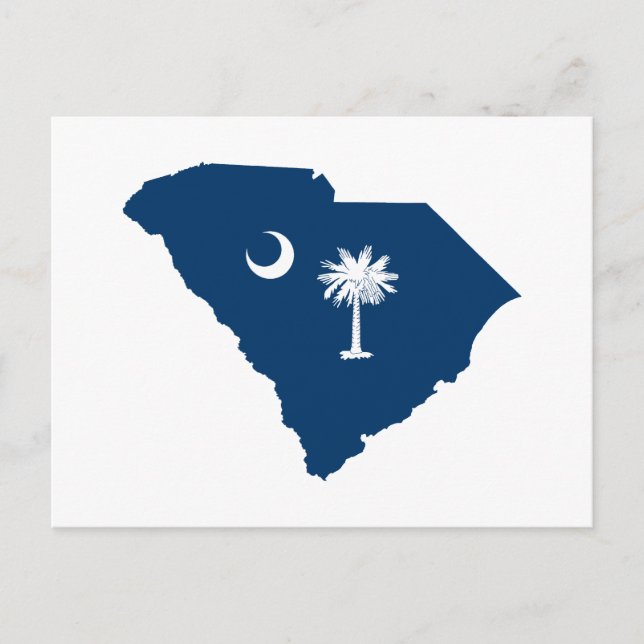 South Carolina in Blue und White Postkarte (Vorderseite)