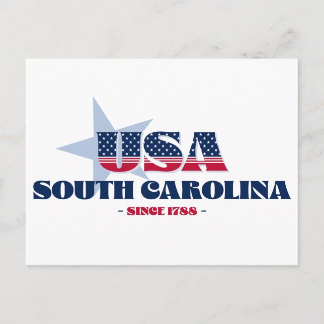 South Carolina in Red, White und Blue Postcard Postkarte (Vorderseite)