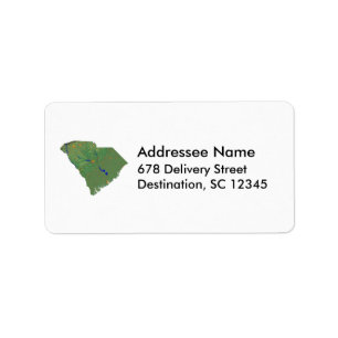 South Carolina Karte Adressaufkleber