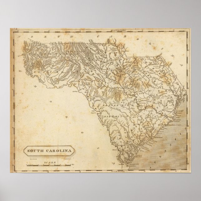 South Carolina Karte von Arrowsmith Poster (Vorne)