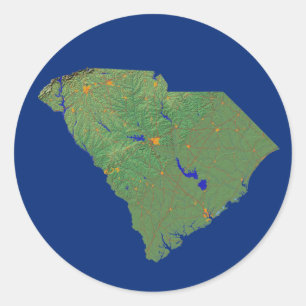 South Carolina Kartenaufkleber Runder Aufkleber