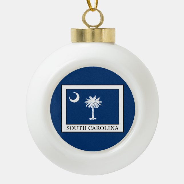 South Carolina Keramik Kugel-Ornament (Vorderseite)