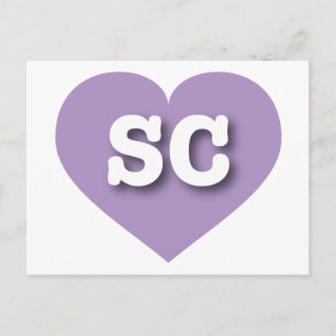 South Carolina Lavender Heart - I Liebe SC Postkarte