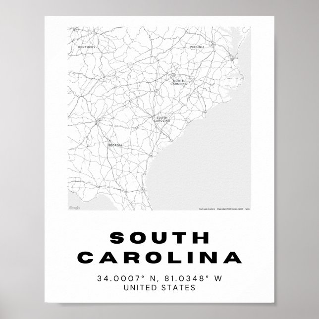 South Carolina Map Design Poster (Vorne)