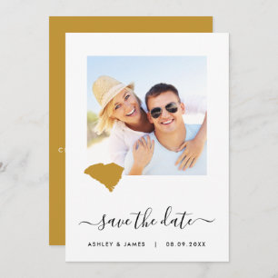 South Carolina Map Foto Wedding Save the Date