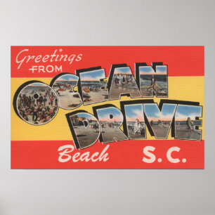 South Carolina - Ocean Drive Beach Poster