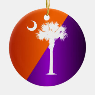 South Carolina orange u. lila Keramik Ornament