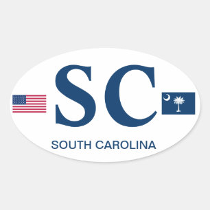 South Carolina* Oval Sticker im Euro-Stil